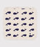 Telo in cotone e spugna con balene stampate neonato beige MONTELIMAR/blu MEDIEVAL