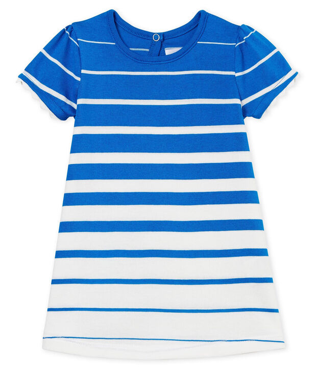 Abito mc a righe beb&egrave; femmina blu/bianco