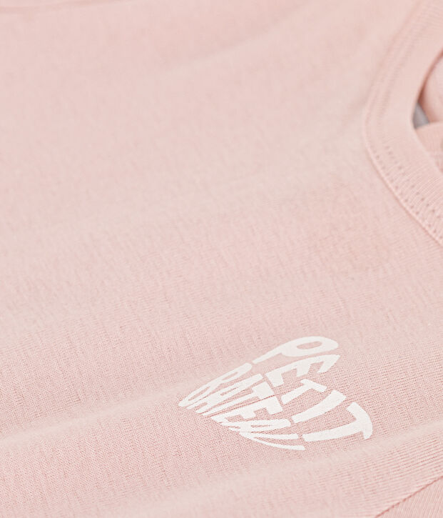T-shirt a maniche corte in cotone per beb&egrave; rosa