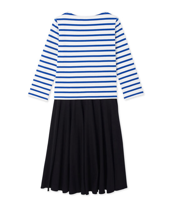 Robe femme trompe l'œil bianco LAIT/blu SURF