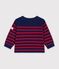 Maglione in stile marinaro in misto lana e cotone a righe neonato blu/rosso