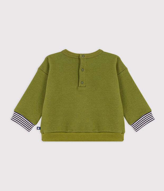 Felpa in cotone con motivo vintage Petit Bateau neonata verde