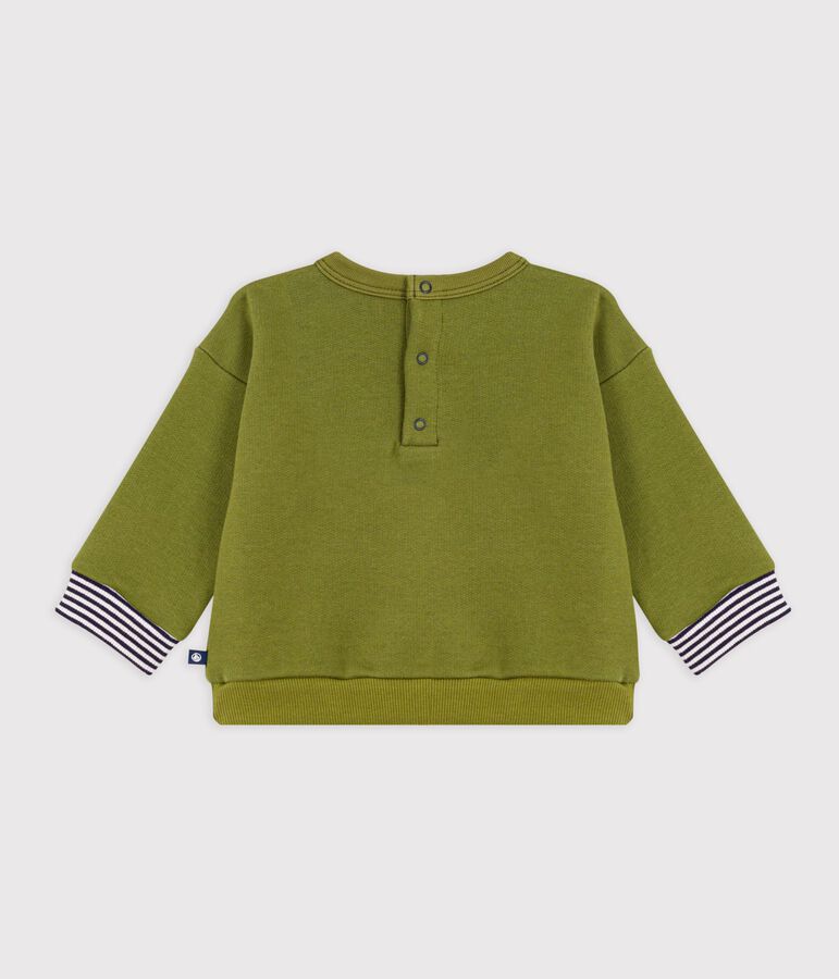 Felpa in cotone con motivo vintage Petit Bateau neonata verde