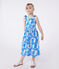 Abito lungo con spalline in cotone stampato bambina blu MARSHMALLOW/ PORCELANA