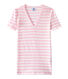 T-shirt donna scollo V in costina originale 1x1 rigata