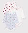 Set di body a maniche lunghe in cotone con stampa a cuori neonato multicolore