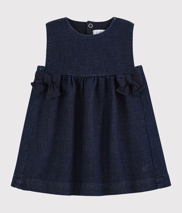 Abito in molleton denim beb&egrave; femmina blu