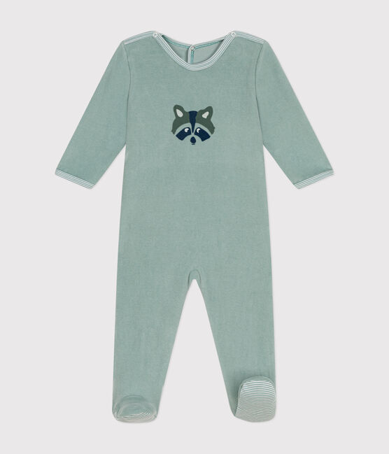 Pigiama in velluto neonato verde PAUL