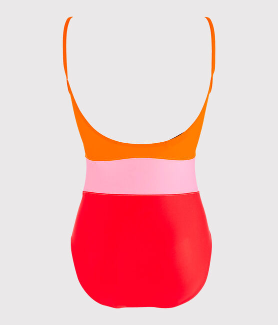 Costume da bagno intero ecoresponsabile donna rosso PEPS/bianco MULTICO
