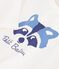 T-shirt a maniche lunghe in cotone tinta unita con motivo neonato MILK