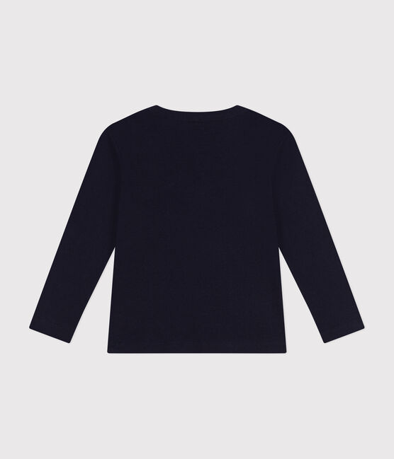 T-shirt a maniche lunghe a costine bambina/bambino blu SMOKING