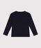 T-shirt a maniche lunghe a costine bambina/bambino blu SMOKING
