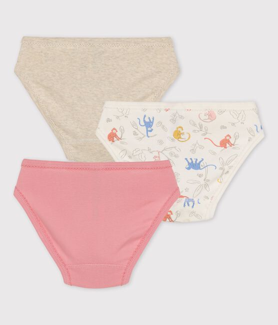 Confezione da 3 slip bambina scimmiette in cotone variante 1