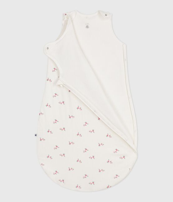 Sacco nanna neonato in cotone con stampa a fiori TOG 1,5 bianco MARSHMALLOW/bianco MULTICO