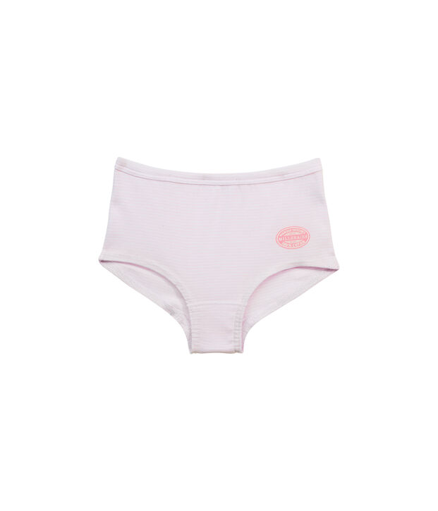 Shorty bambina a millerighe rosa/bianco
