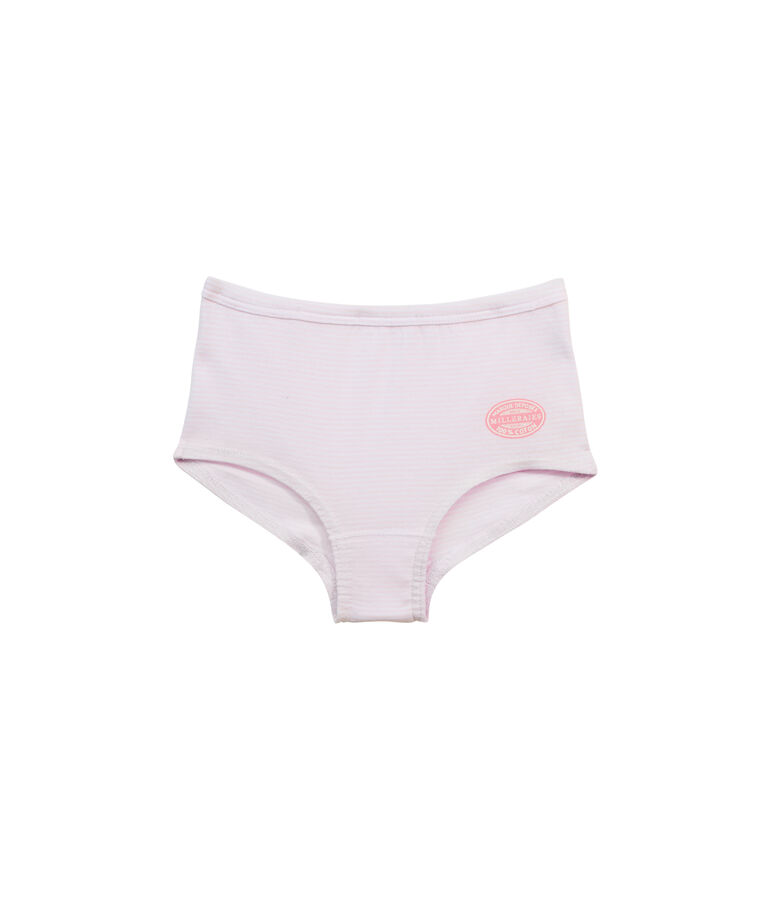 Shorty bambina a millerighe rosa/bianco