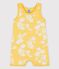 Tutina corta bebè Hawaii in cotone giallo ORGE/bianco MARSHMALLOW