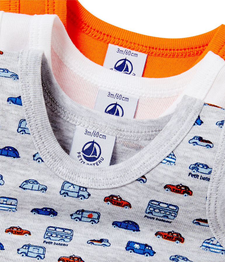 Lotto di 3 bodies beb&egrave; bambino senza maniche bianco .