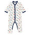 Tutina con piedini reversibili bebé maschio bianco MARSHMALLOW/bianco MULTICO