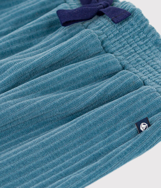Pantaloni in velluto fine bambina blu POLOCHON