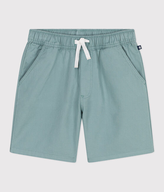Bermuda corti in cotone tinta unita bambino verde PAUL