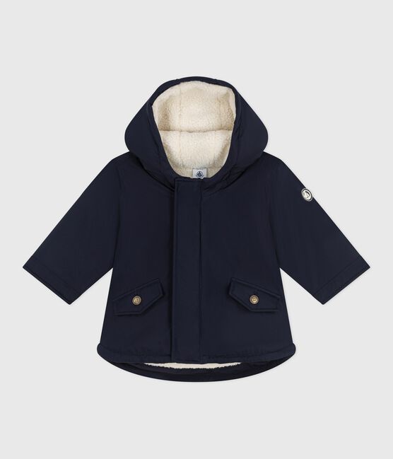 Parka tinta unita lunghezza midi neonato blu SMOKING