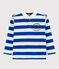 Polo a manica lunga in jersey bambino blu SURF/bianco MARSHMALLOW