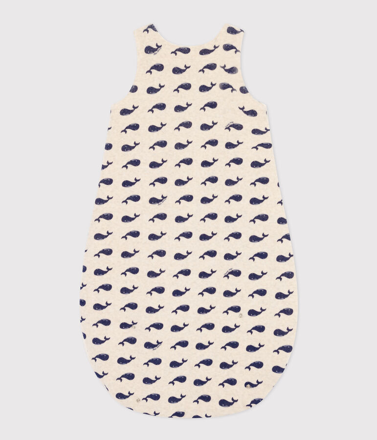 Sacco nanna neonato in ciniglia con motivo balena TOG 3 beige/blu