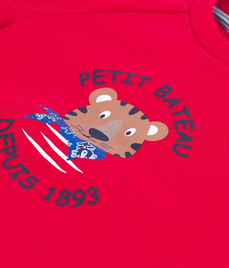 Felpa beb&egrave; in tessuto felpato beb&egrave; rosso