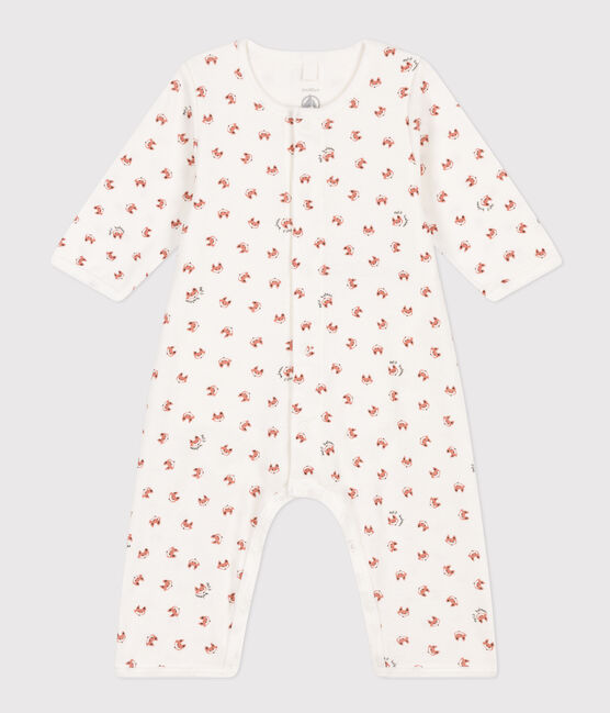 Bodyjama senza piedi neonato a costine bianco MARSHMALLOW/bianco MULTICO