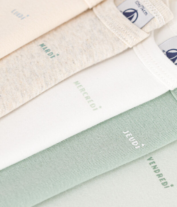 Confezione da 5 body beb&egrave; a maniche lunghe in cotone multicolore