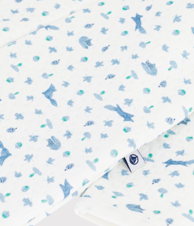 Pigiama in tubique con volpe stampata neonato bianco/multicolore