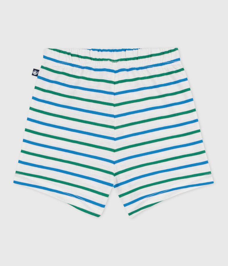 Shorts in cotone a righe bicolori neonato bianco/multicolore
