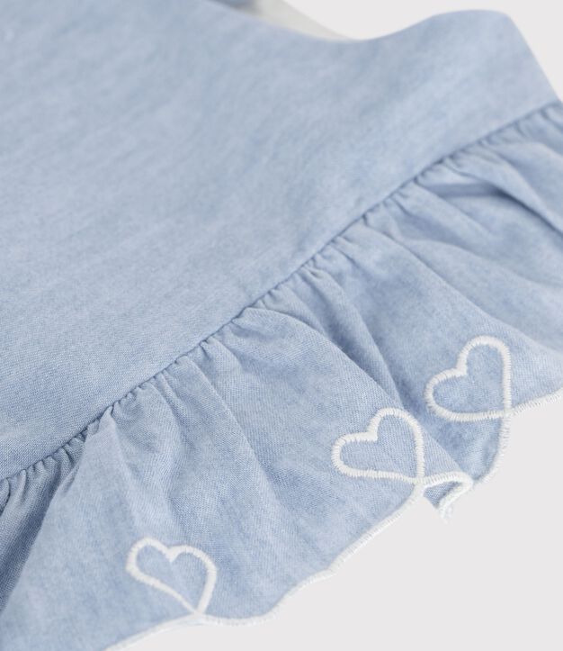Abito senza maniche in cotone bambina blu