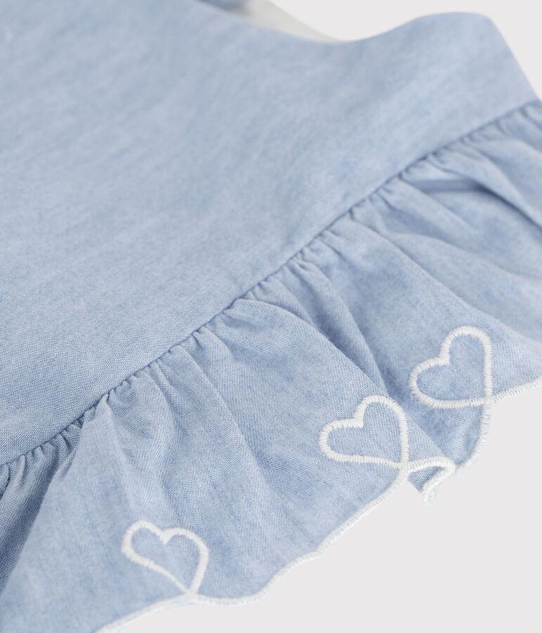 Abito senza maniche in cotone bambina blu