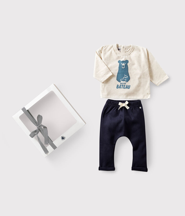 Confezione regalo beb&egrave; con t-shirt e pantaloni multicolore