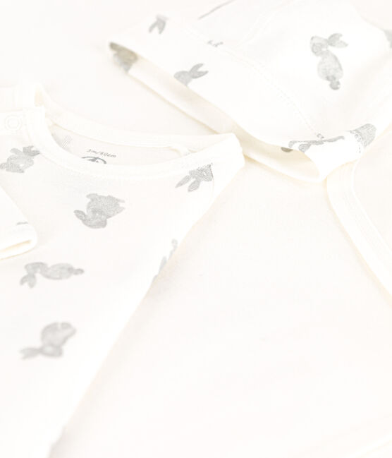 Confezione da 3 articoli in cotone bebè bianco MARSHMALLOW/grigio GRIS