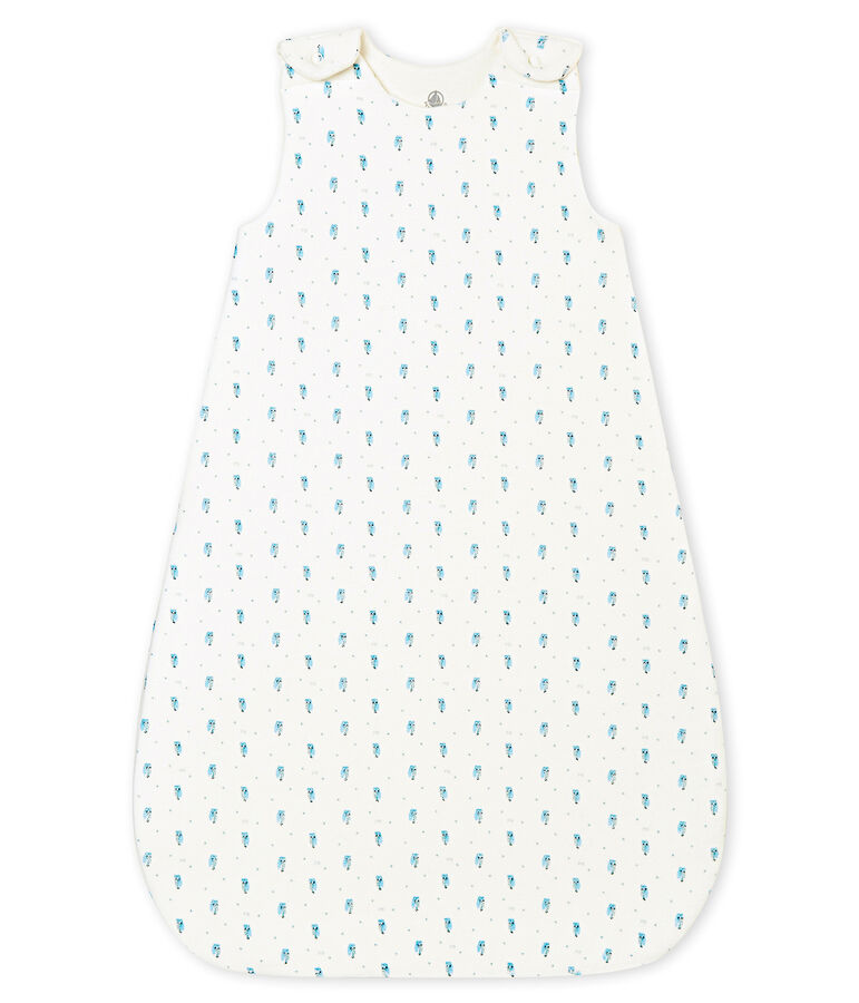 Sacco nanna stampato per beb&eacute; maschio in ciniglia bianco/multicolore