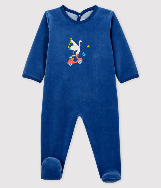 Tutina blu bebé in ciniglia blu MAJOR