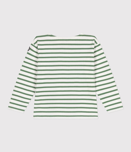 Maglia a righe a maniche lunghe in cotone unisex verde MARSHMALLOW/ PALMERAIE