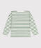 Maglia a righe a maniche lunghe in cotone unisex verde MARSHMALLOW/ PALMERAIE