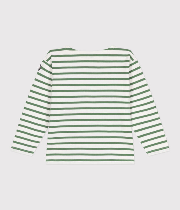 Maglia a righe a maniche lunghe in cotone unisex verde/verde