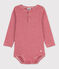 Body a manica lunga bebè a righe scollo serafino in cotone STOP/ MARSHMALLOW