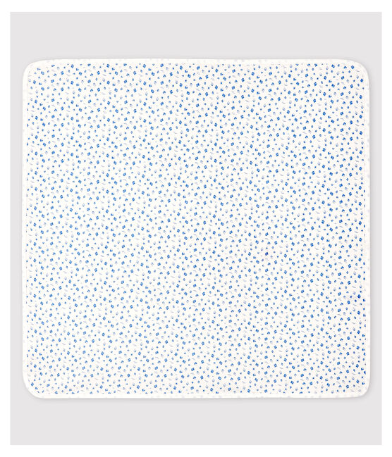 Lenzuolo maternità bebè in cotone biologico bianco MARSHMALLOW/blu COOL