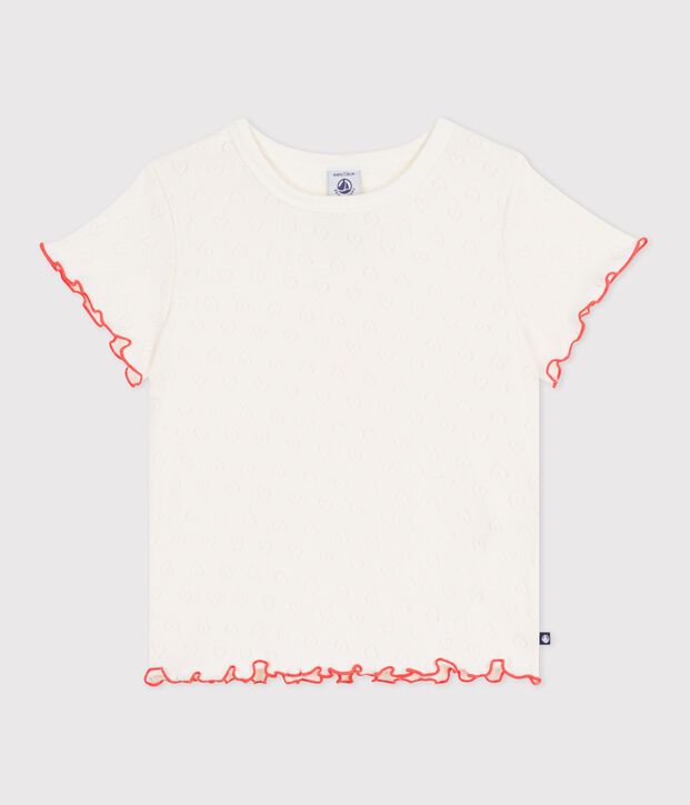 T-shirt a maniche corte in cotone bambina MILK