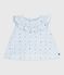 Blusa senza maniche in popeline di cotone con stampa a fiori neonato blu FRAICHEUR/bianco MULTICO