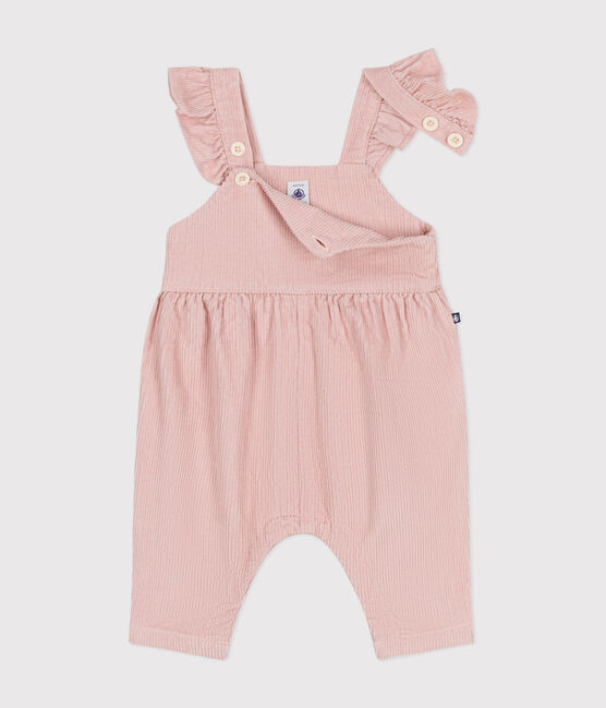 Salopette in velluto neonato. rosa SALINE