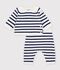 Completo in maglia a righe neonato blu/blu