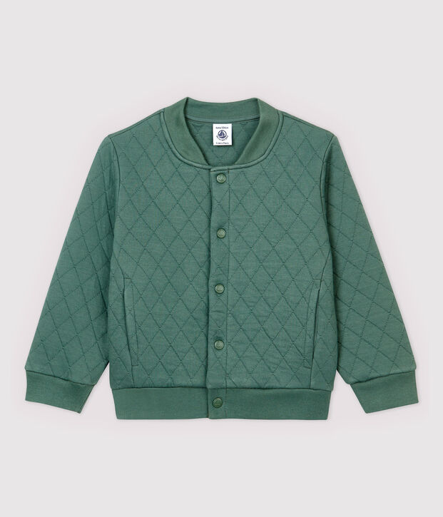 Cardigan stile teddy in tubique bambino verde