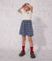 Abito manica corta in cotone bambina blu MEDIEVAL/bianco MARSHMALLOW